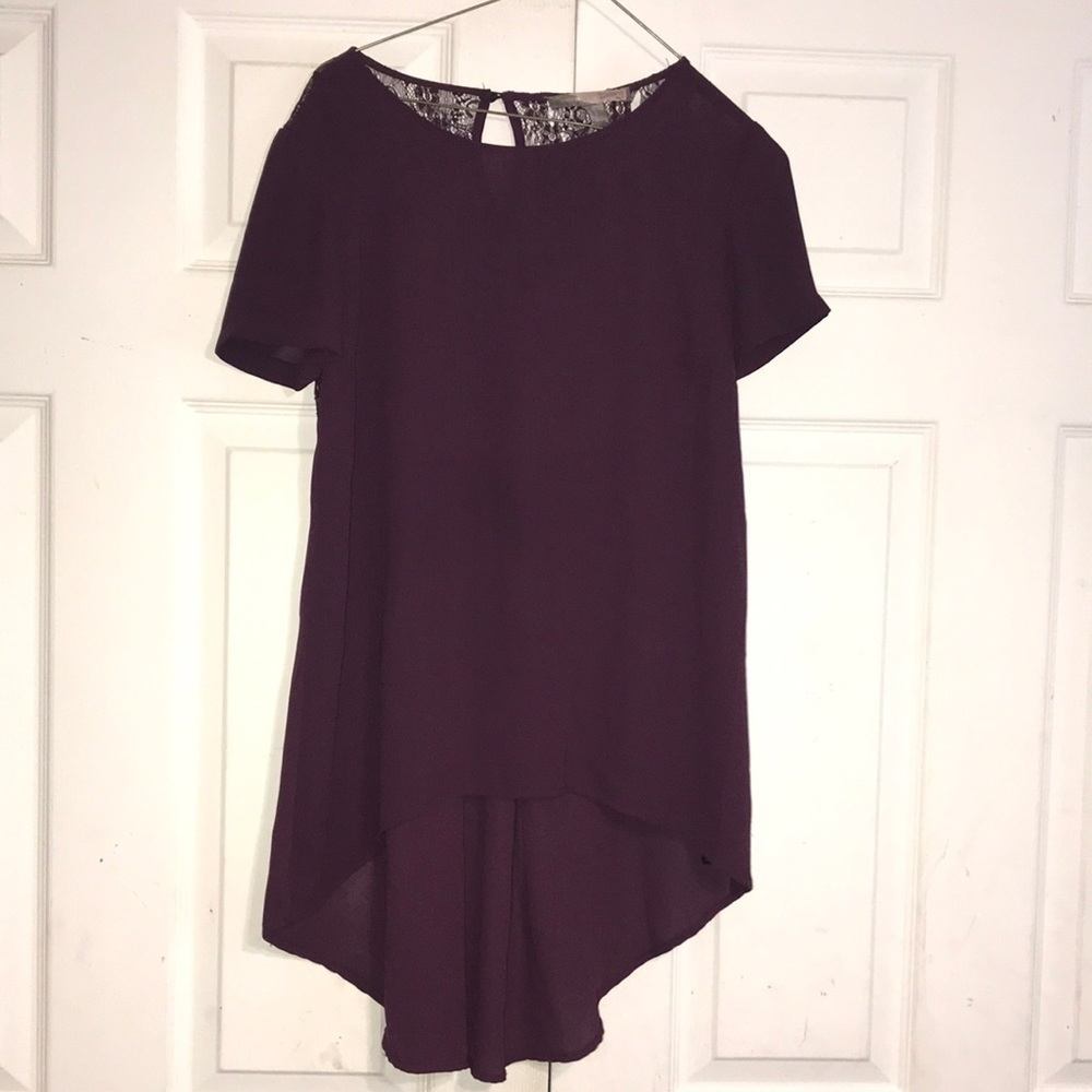 Women’s Lacy Hi-Low Crepe Top